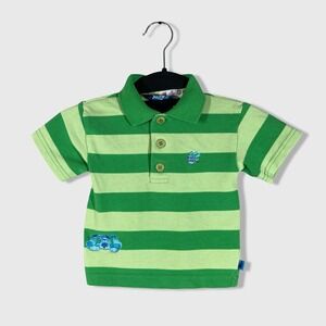 Vintage 1999 Blues Clues Striped Polo Shirt Toddler 2T Green Embroidered Preppy